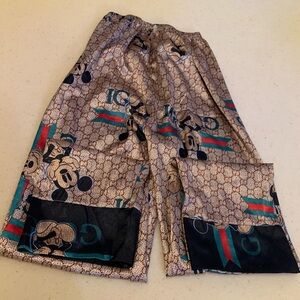 Gucci Beige and Black Mickey Mouse Pants